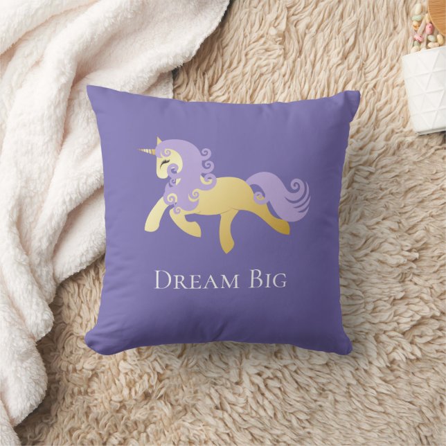 Guld Lila Unicorn Kudde (Filt)