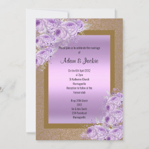 Guld Lilac Lila Elegant bröllop Förlovning Inbjudningar