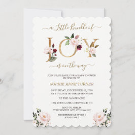 Guld lilla bunt av Joy Rosa Blommigt Baby Shower Inbjudningar