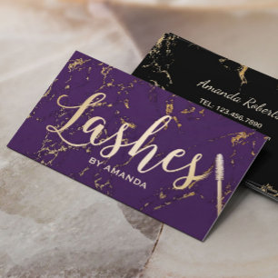 Guld & lilor för typografi för snärtMakeupkonst Visitkort