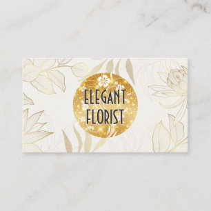 Guld Line Artwork Mönster   Blommönster Visitkort