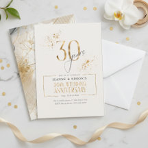 Guld Line Blommigt 30-årsdag ID1169
