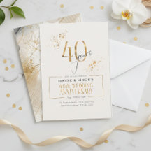 Guld Line Blommigt 40-årsdag ID1169