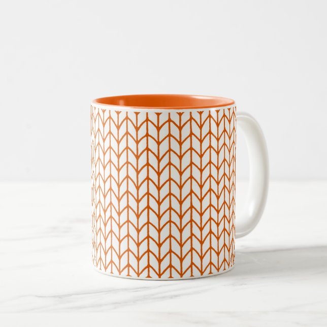 GULD LINE STICKA Orange Two-Tone Mugg (Framsida höger)