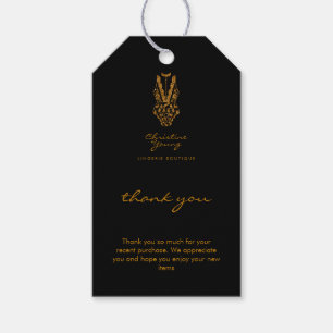 Guld Lingerie Customer Promotional Tack Gift Presentetikett