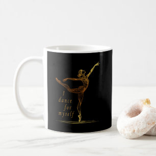 Guld Linje Konst Ballerina - Jag Dansar För Mig Sj Kaffemugg