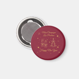 Guld Linje Konst Nyår Design Magnet