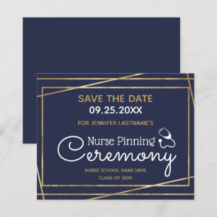 Guld Linjer Nurse Pinning Ceremony Spara datumet
