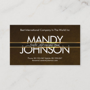 Guld Linjer Placard Exquisite Brown Grunge CEO Visitkort