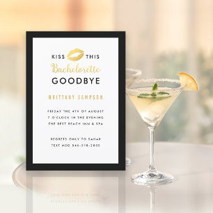 Guld Lips Kyssar denna Möhippa Farväl Inbjudningar