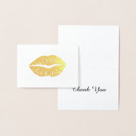 Guld Lipstick Tack Folierat Kort