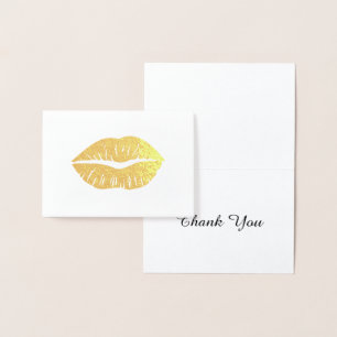 Guld Lipstick Tack Folierat Kort