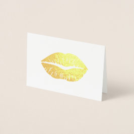 Guld Lipstick Tack Folierat Kort