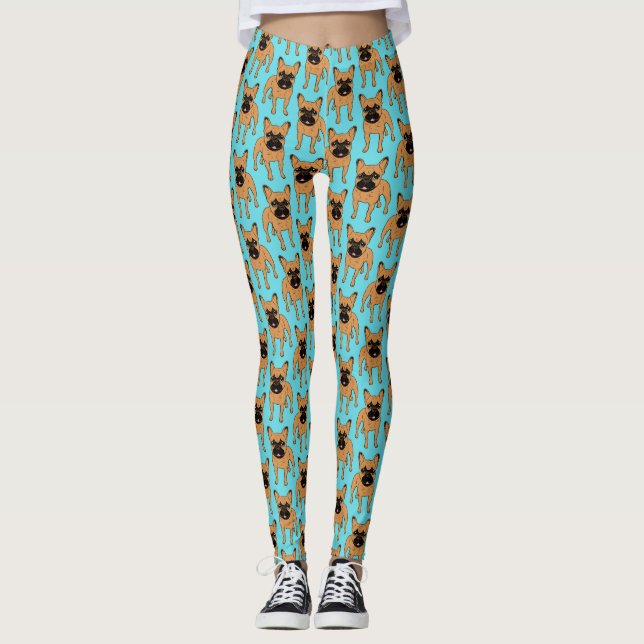 Guld- lisma Frenchie Leggings (Framsida)