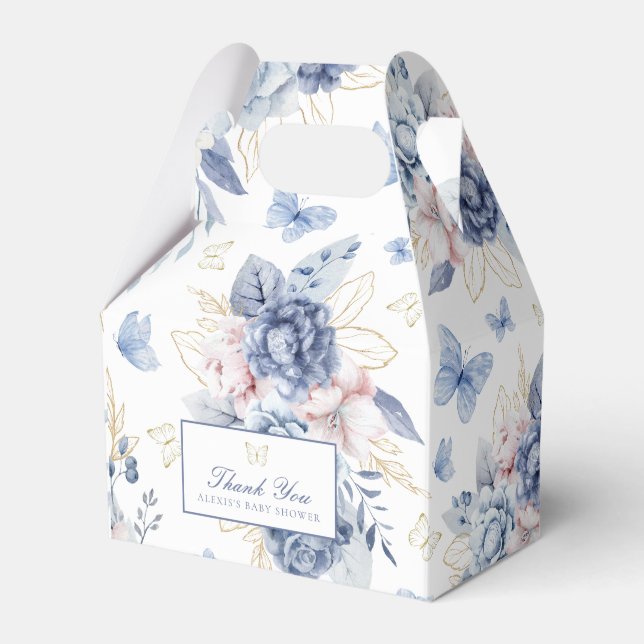 Guld Little Butterfly Boy Baby Shower Presentaskar (Framsidan Sidan)