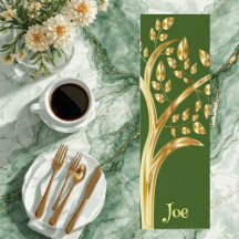 Guld Livets träd Greenery Foliage Personlig