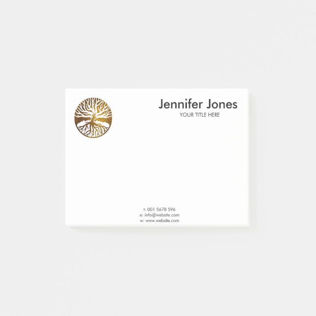 Guld- livets träd - Yggdrasil Post-it Block (Framsida)