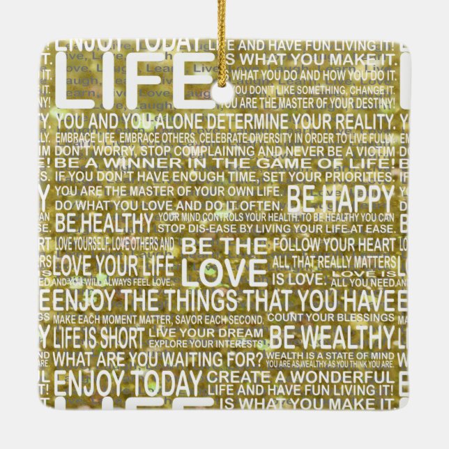 Guld- livprydnad julgransprydnad keramik (Baksida)