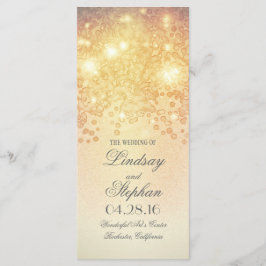 Guld Ljus Glamor Vintage bröllop-program Program