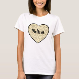 Guld ljus mjuk glitter gnistrar Hjärtan anpassat n T Shirt