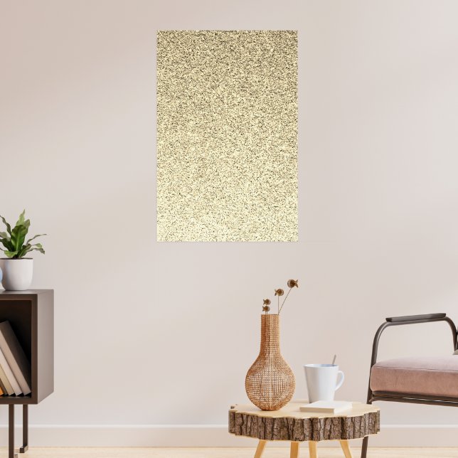 Guld ljus mjuk glitter gnistrar poster (Vardagsrum 3)