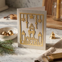 Guld Ljusstake Gnista Pappersklipp Glädjande Jul