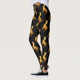 Guld- Llamadamasker Leggings
