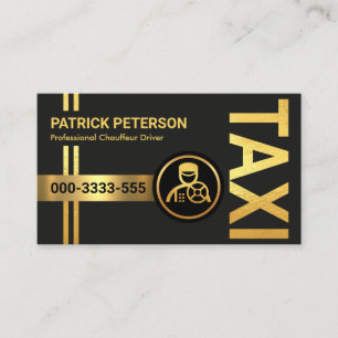 Guld Lodrät Taxi Signage Linjer Visitkort