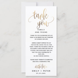 Guld Loely Script Typography Bröllop Tack