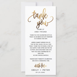 Guld Loely Script Typography Bröllop Tack