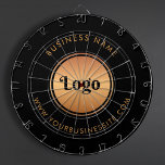 Guld Logotyp & Anpassningsbar Text Business Compan Darttavla<br><div class="desc">Den här snyggtens kartong skulle vara underbar för ditt företags-/marknadsföringsbehov! Lägg enkelt till logotyp och anpassningsbar genom att klicka på alternativet "anpassa".</div>
