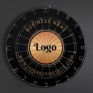 Guld Logotyp & Anpassningsbar Text Business Compan Darttavla