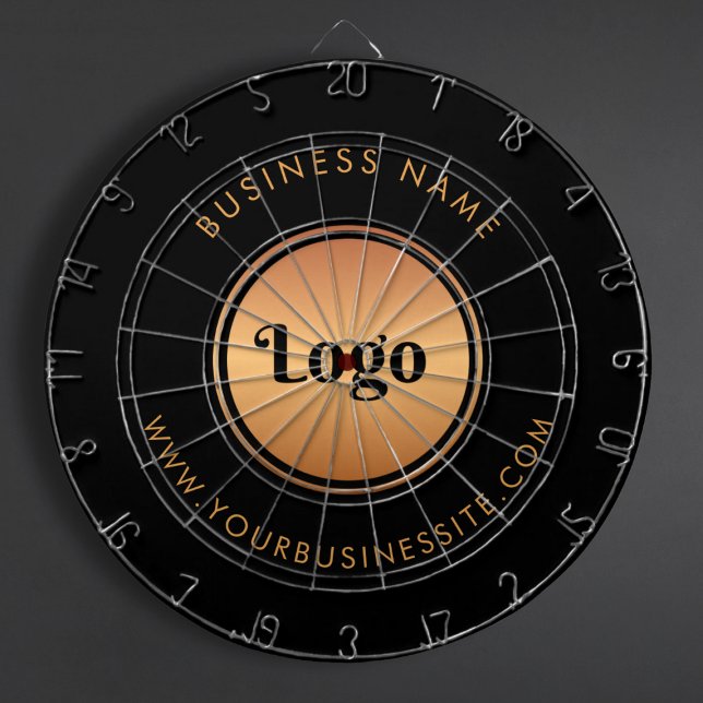 Guld Logotyp & Anpassningsbar Text Business Compan Darttavla (Skapare uppladdad)