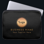 Guld Logotyp & Anpassningsbar Text Business Compan Laptop Fodral<br><div class="desc">Den här eleganten skulle laptop sleeve vara underbar för dina affärs-/marknadsföringsbehov! Lägg enkelt till logotyp och anpassningsbar genom att klicka på alternativet "anpassa".</div>