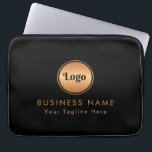Guld Logotyp & Anpassningsbar Text Business Compan Laptop Fodral<br><div class="desc">Den här eleganten skulle laptop sleeve vara underbar för dina affärs-/marknadsföringsbehov! Lägg enkelt till logotyp och anpassningsbar genom att klicka på alternativet "anpassa".</div>