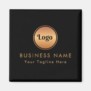 Guld Logotyp & Anpassningsbar Text Business Compan Magnet