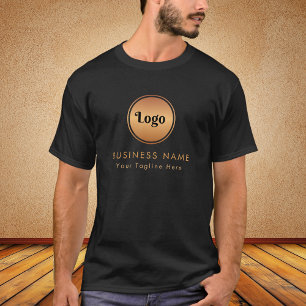Guld Logotyp & Anpassningsbar Text Business Compan T Shirt