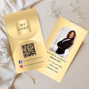Guld logotyp Arch-fotot Qr-kod social-media Visitkort