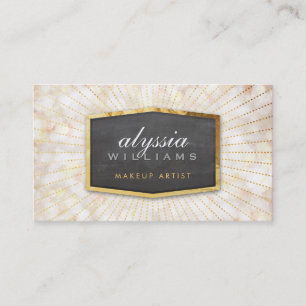 GULD LOGOTYP art deco elegant sunburst grått bokeh Visitkort