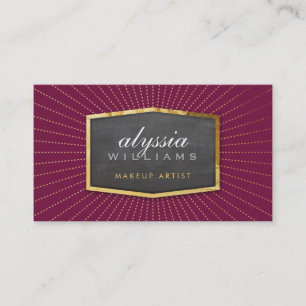 GULD LOGOTYP art deco elegant sunburst grått burgu Visitkort