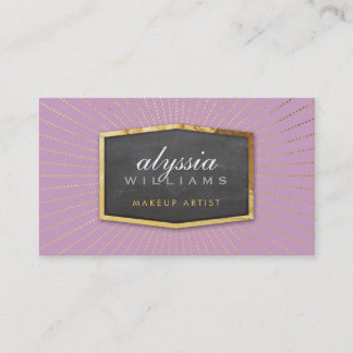 GULD LOGOTYP art deco elegant sunburst grått lilac Visitkort