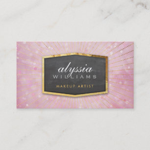 GULD LOGOTYP art deco elegant sunburst rosa bokeh Visitkort