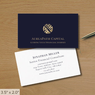 Guld Logotyp Finansiella Affärskort Visitkort