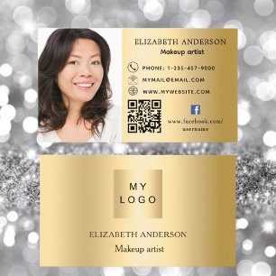 Guld logotyp-fotot Qr-kod social-mediapremie Visitkort