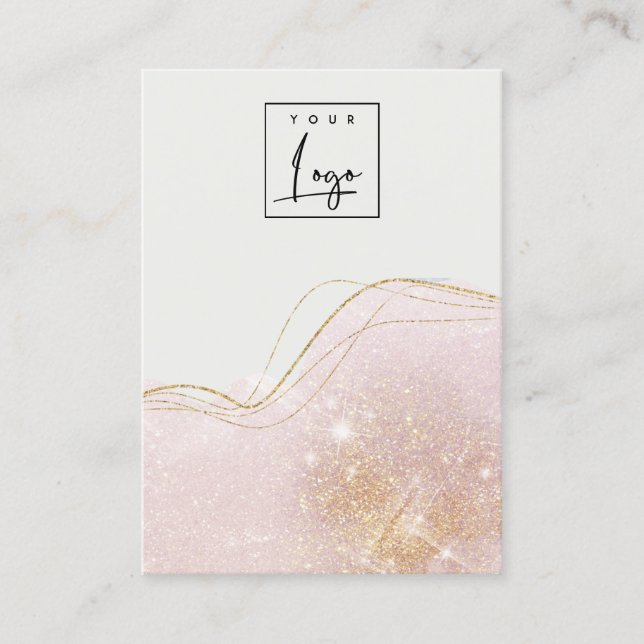  Guld Logotyp Glitter Blank Jewelry Visning Visitkort (Framsida)