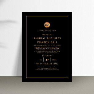 Guld Logotyp Minimalist Business Event Party Inbjudningar