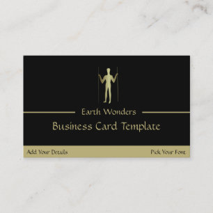 Guld Long Man Simple Logotyp Visitkort