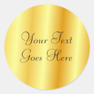 Guld Look Blank Lägg Till Din Text Här Glam Mall Runt Klistermärke