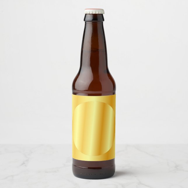 Guld Look Blank Mall Template Elegant Ölflaska Etikett (Framsida)