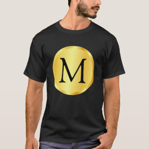 Guld Look Elegant Svart Trendig Monogram Mall T Shirt